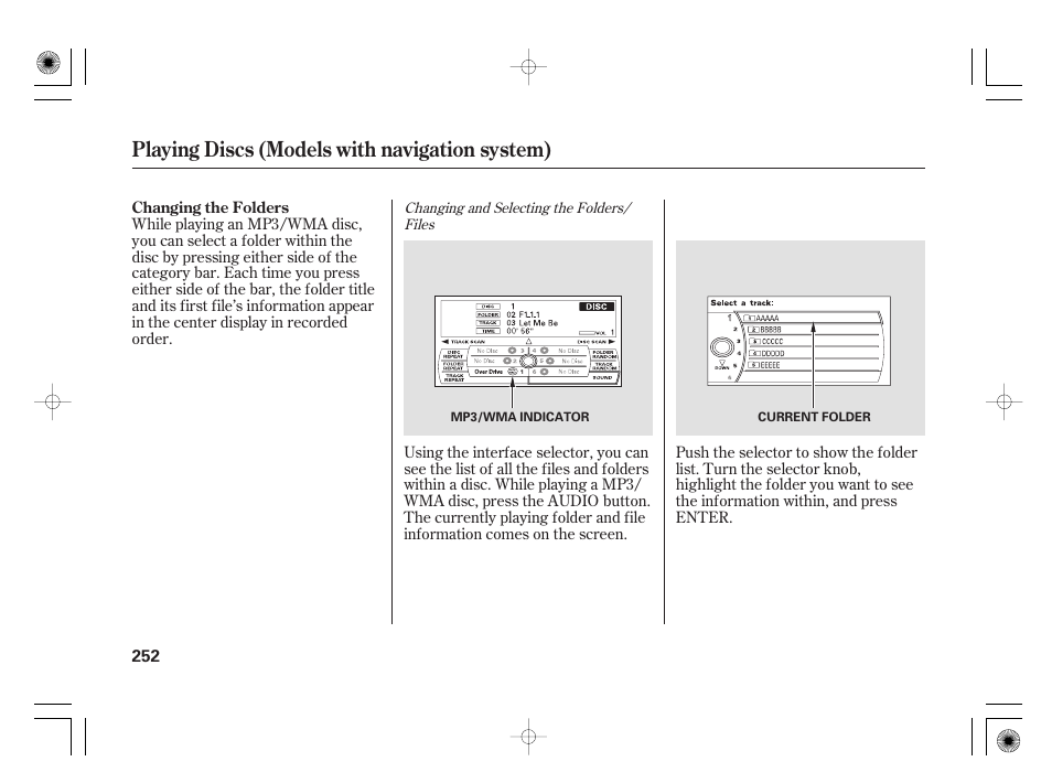 Playing discs (models with navigation system) | Acura 2009 TSX User Manual | Page 258 / 526