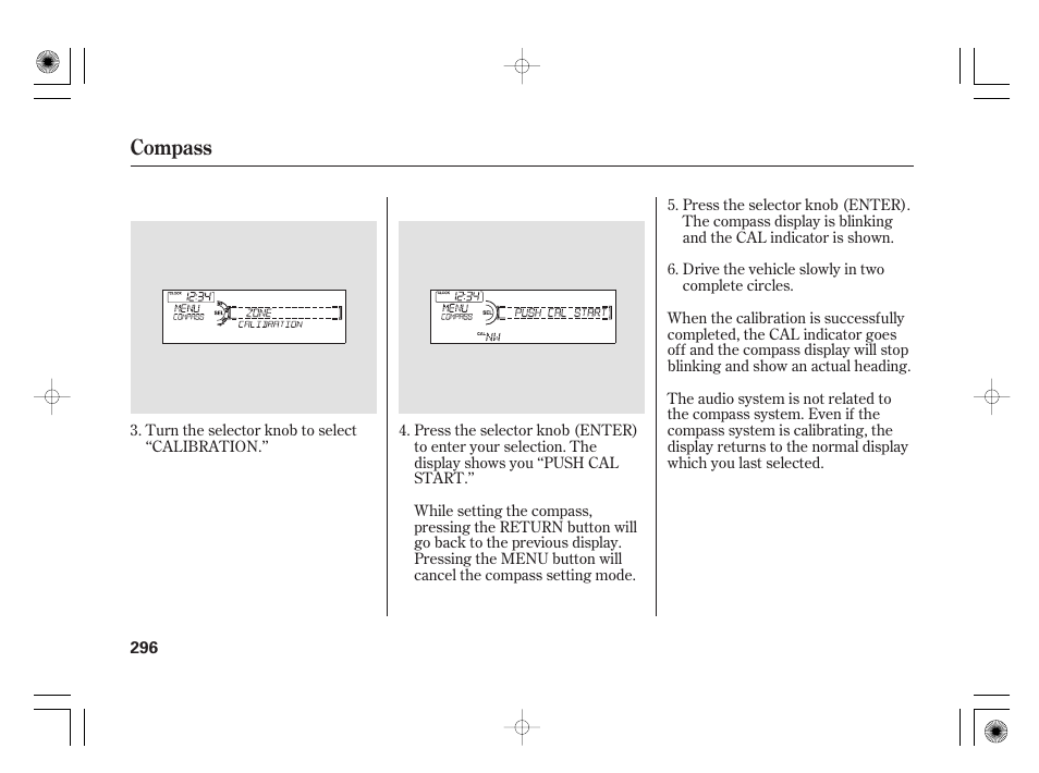 Compass | Acura 2009 TSX User Manual | Page 302 / 526