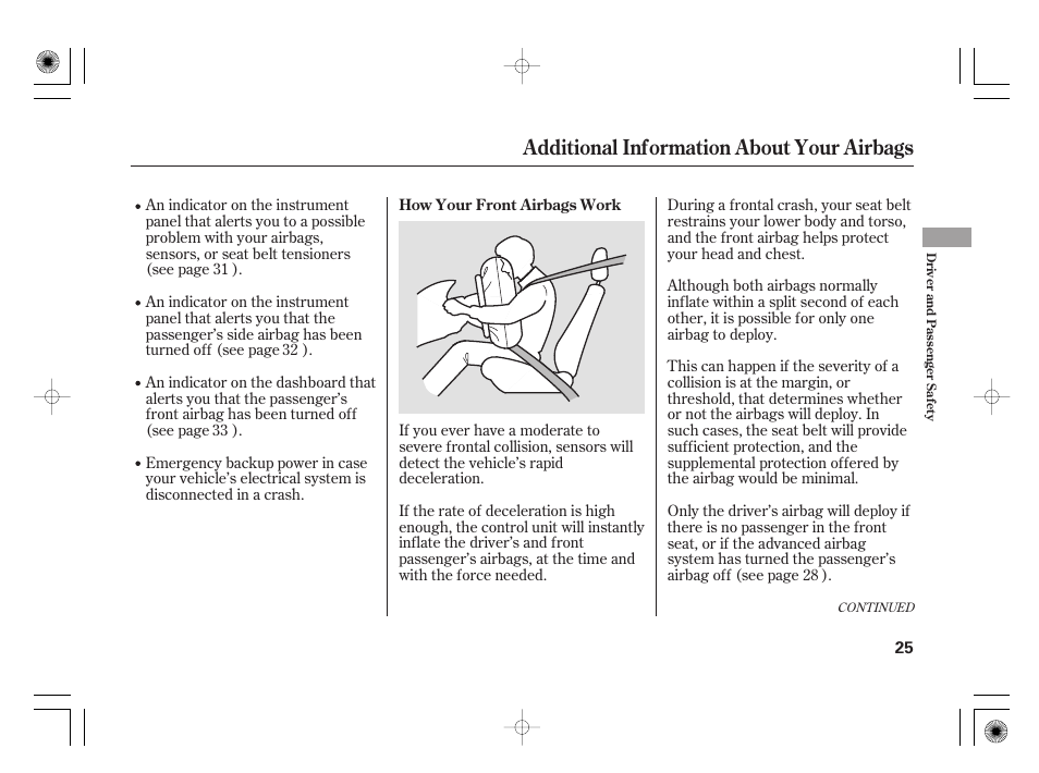 Additional information about your airbags | Acura 2009 TSX User Manual | Page 31 / 526