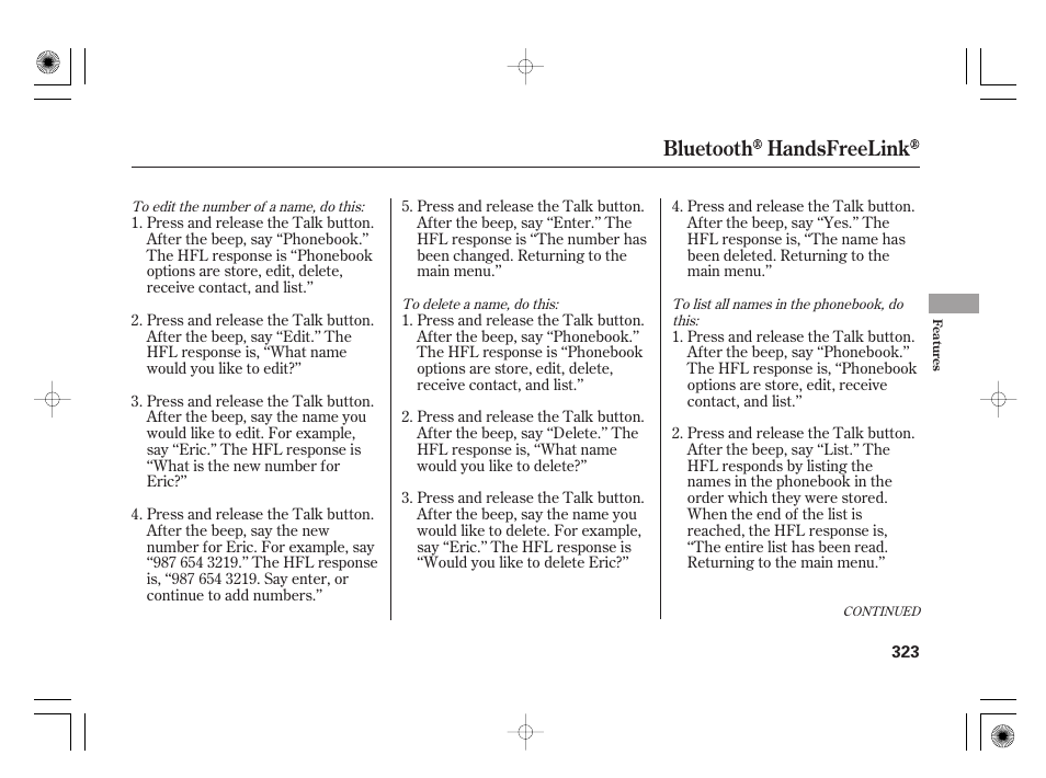 Bluetooth handsfreelink | Acura 2009 TSX User Manual | Page 329 / 526