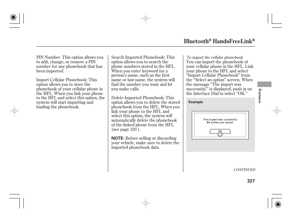 Bluetooth handsfreelink | Acura 2009 TSX User Manual | Page 333 / 526