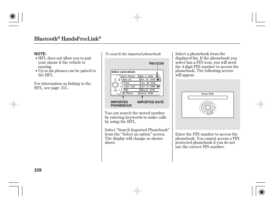 Bluetooth handsfreelink | Acura 2009 TSX User Manual | Page 334 / 526