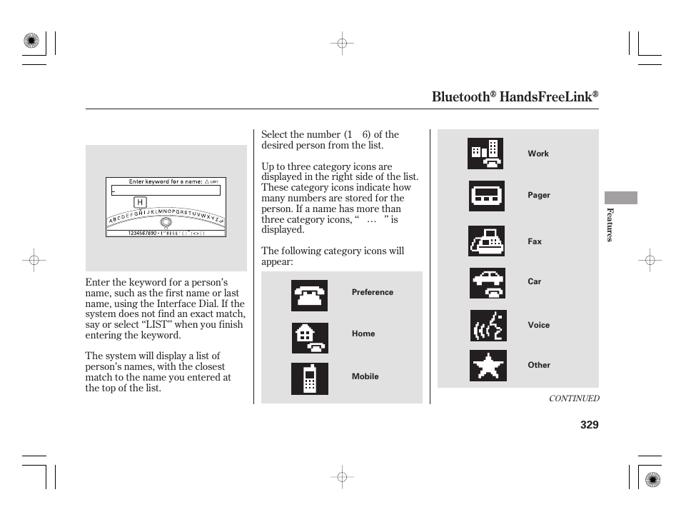 Bluetooth handsfreelink | Acura 2009 TSX User Manual | Page 335 / 526