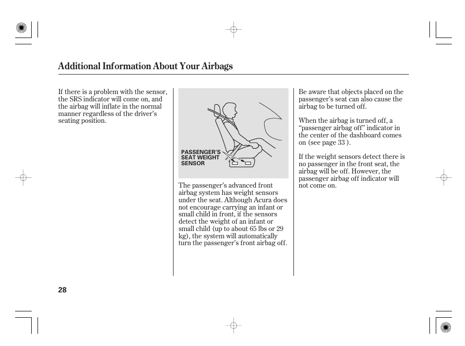 Additional information about your airbags | Acura 2009 TSX User Manual | Page 34 / 526