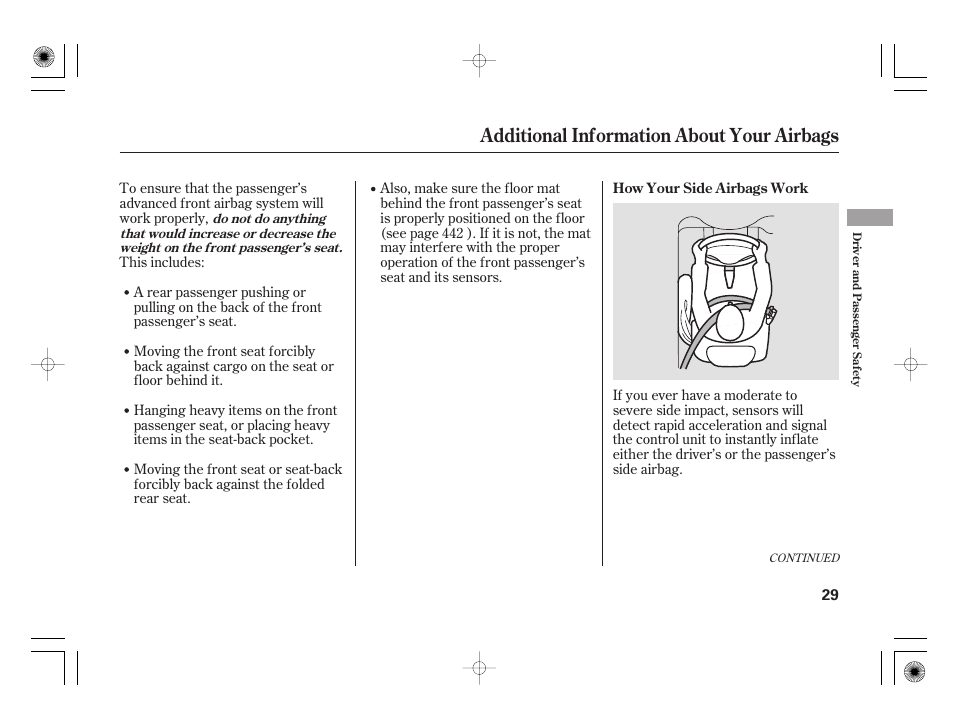 Additional information about your airbags | Acura 2009 TSX User Manual | Page 35 / 526