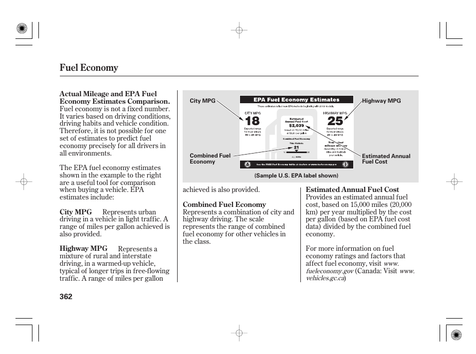 Fuel economy | Acura 2009 TSX User Manual | Page 368 / 526