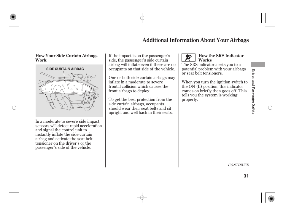 Additional information about your airbags | Acura 2009 TSX User Manual | Page 37 / 526