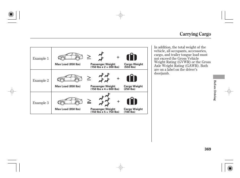 Carrying cargo | Acura 2009 TSX User Manual | Page 375 / 526