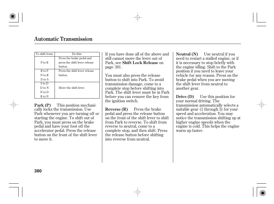 Automatic transmission | Acura 2009 TSX User Manual | Page 386 / 526