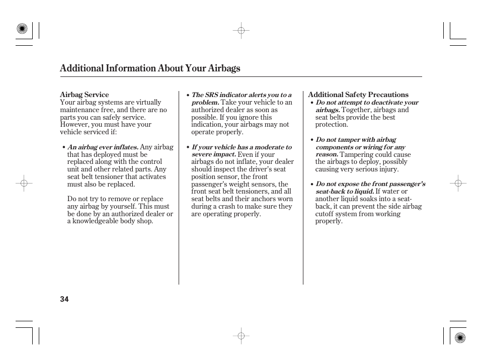 Additional information about your airbags | Acura 2009 TSX User Manual | Page 40 / 526