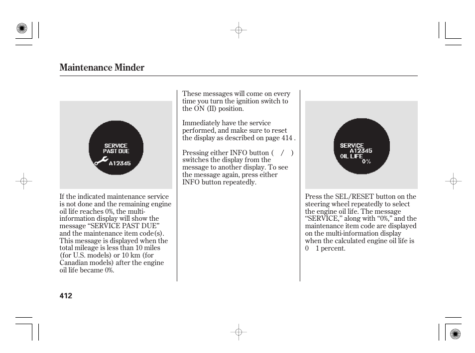 Maintenance minder | Acura 2009 TSX User Manual | Page 418 / 526