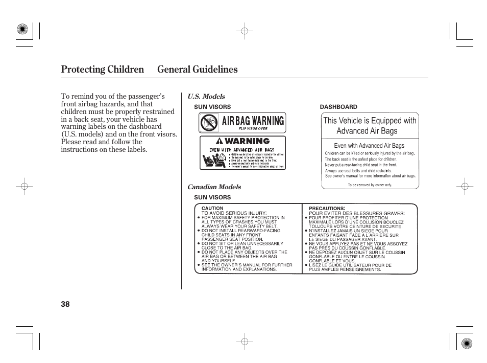 Protecting children general guidelines | Acura 2009 TSX User Manual | Page 44 / 526