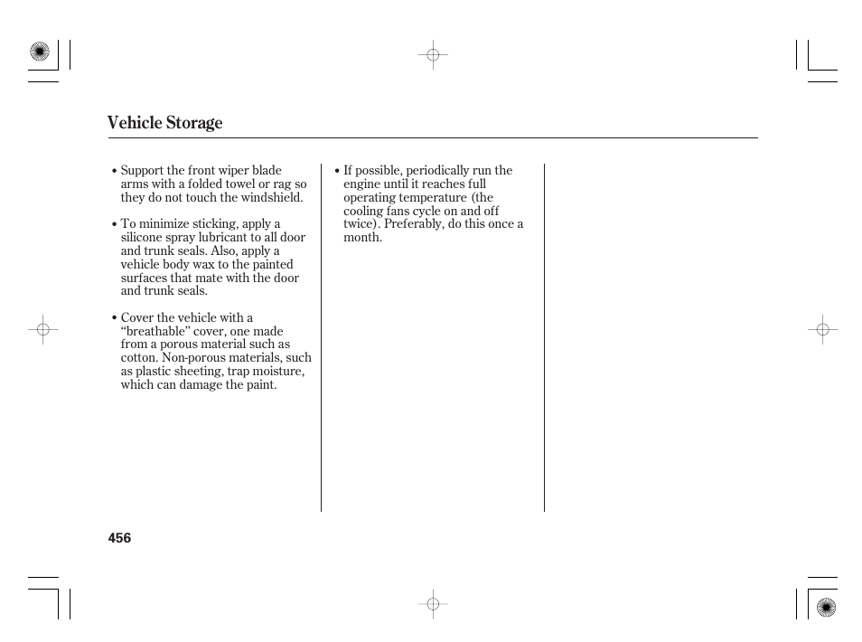 Vehicle storage | Acura 2009 TSX User Manual | Page 462 / 526