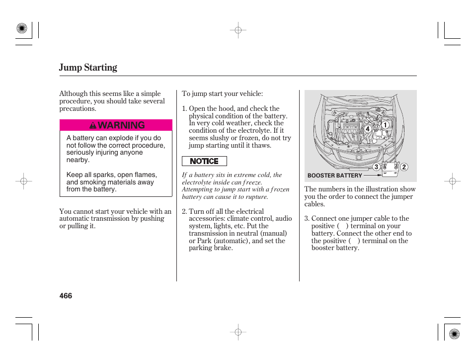 Jump starting | Acura 2009 TSX User Manual | Page 472 / 526
