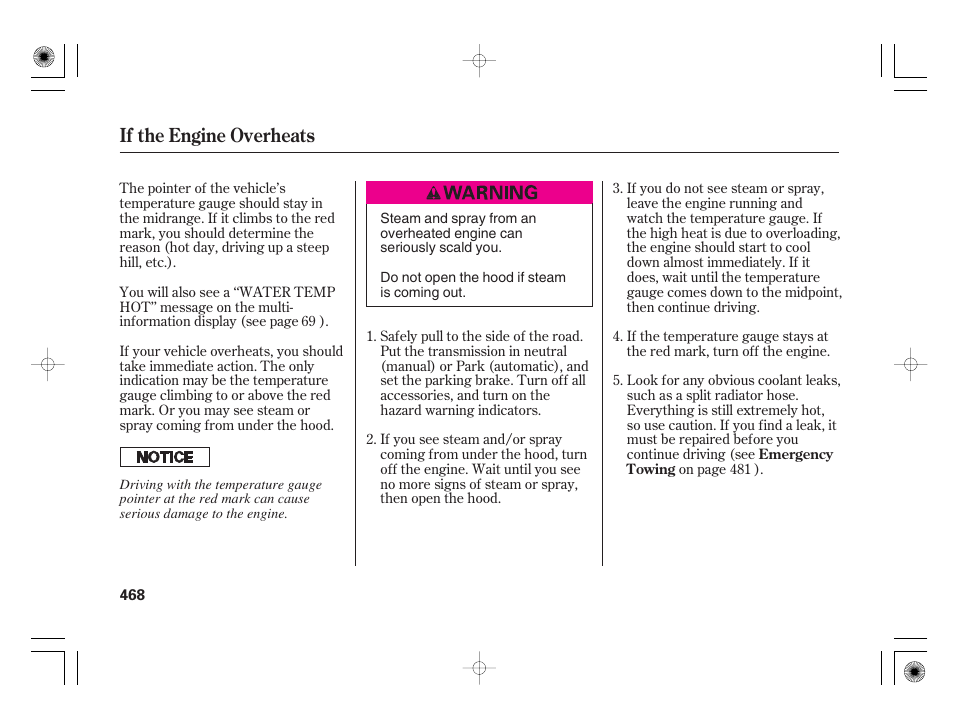 If the engine overheats | Acura 2009 TSX User Manual | Page 474 / 526
