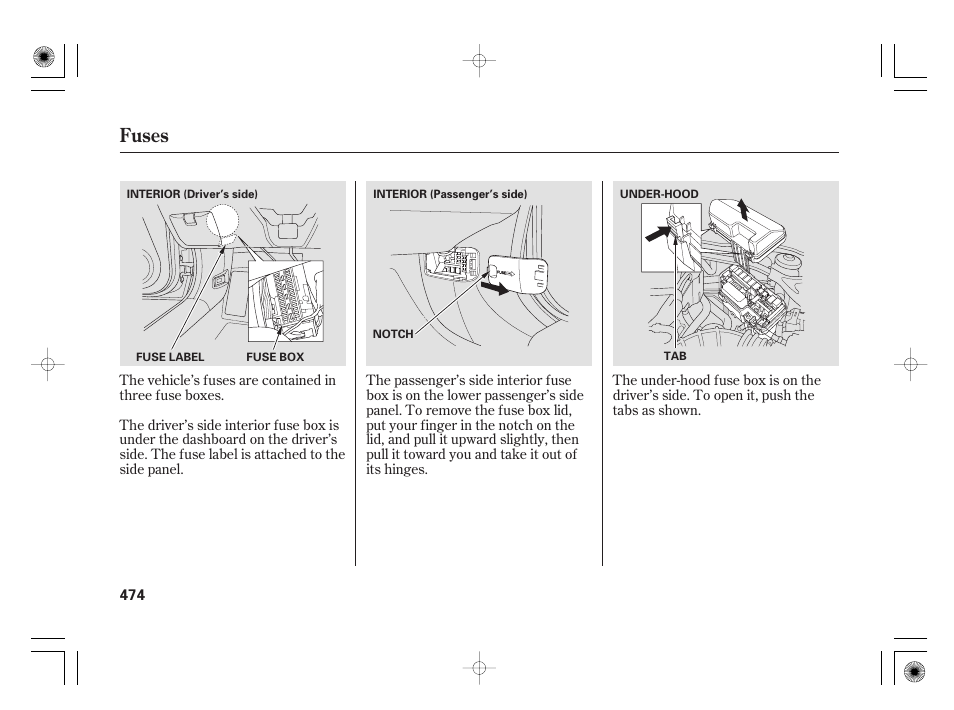 Fuses | Acura 2009 TSX User Manual | Page 480 / 526