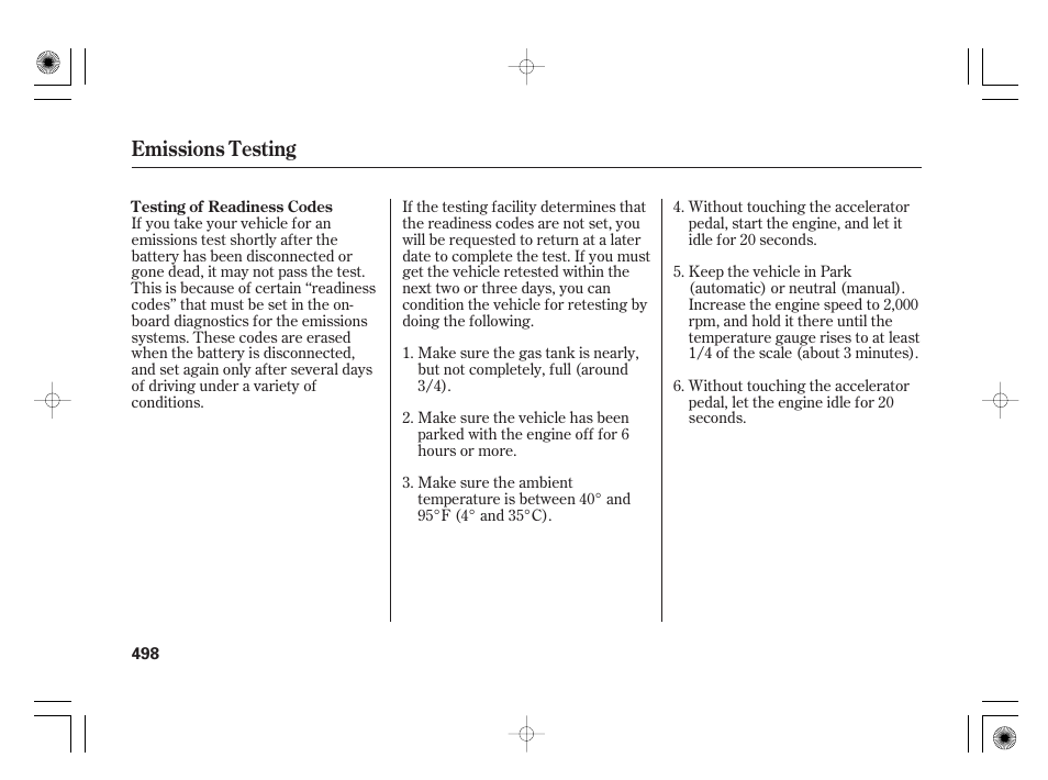 Emissions testing | Acura 2009 TSX User Manual | Page 504 / 526