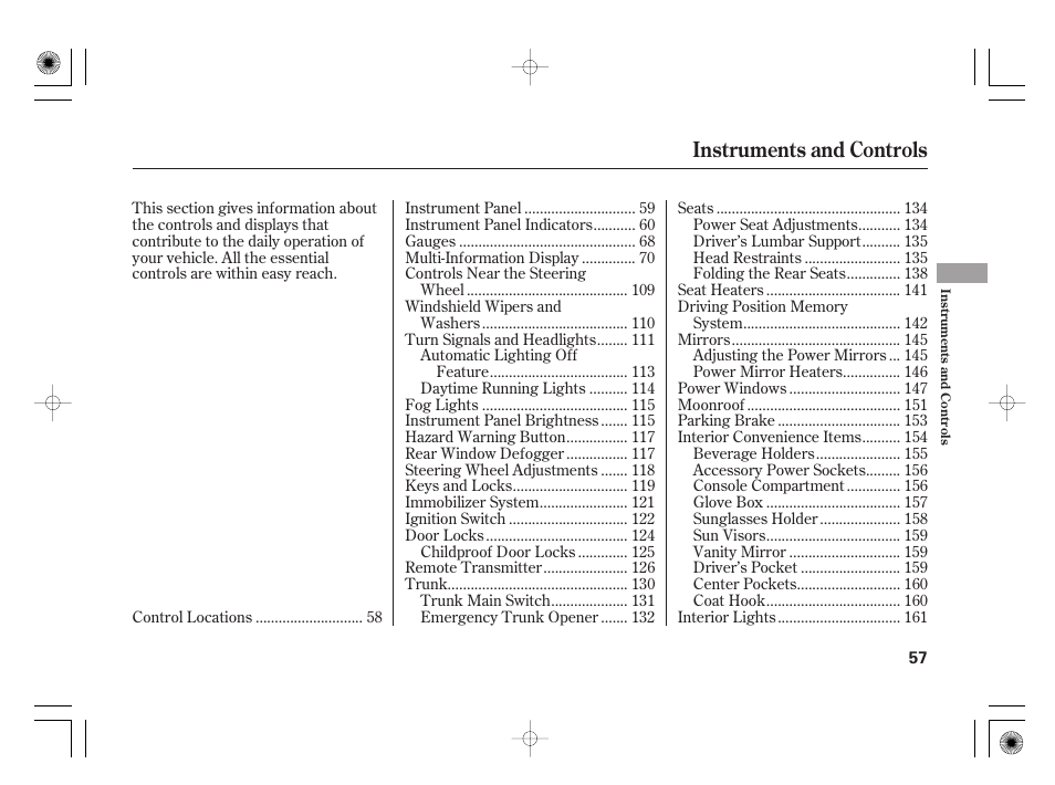 Instruments and controls | Acura 2009 TSX User Manual | Page 63 / 526