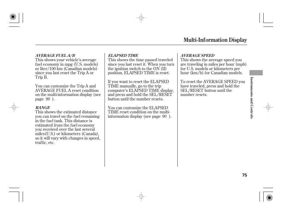 Multi-information display | Acura 2009 TSX User Manual | Page 81 / 526