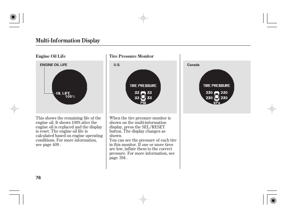 Multi-information display | Acura 2009 TSX User Manual | Page 82 / 526