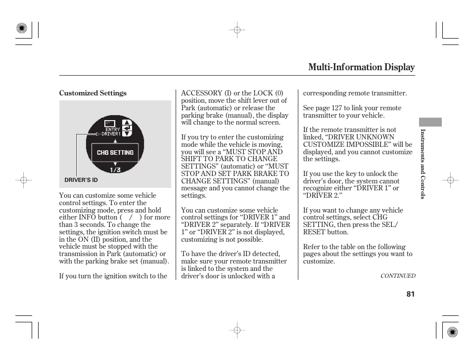 Multi-information display | Acura 2009 TSX User Manual | Page 87 / 526