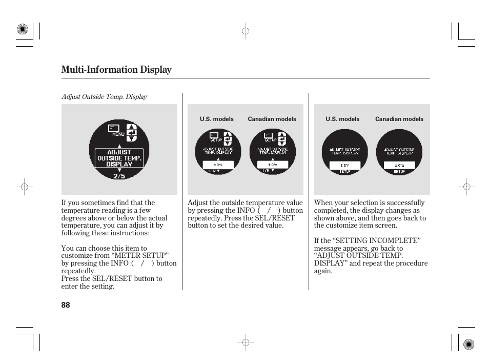 Multi-information display | Acura 2009 TSX User Manual | Page 94 / 526