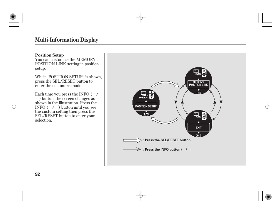 Multi-information display | Acura 2009 TSX User Manual | Page 98 / 526