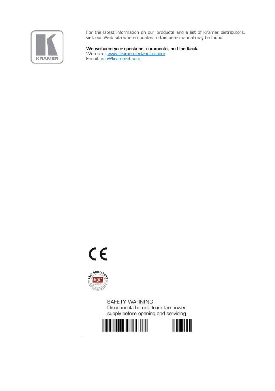 Kramer Electronics VP-441 User Manual | Page 29 / 29
