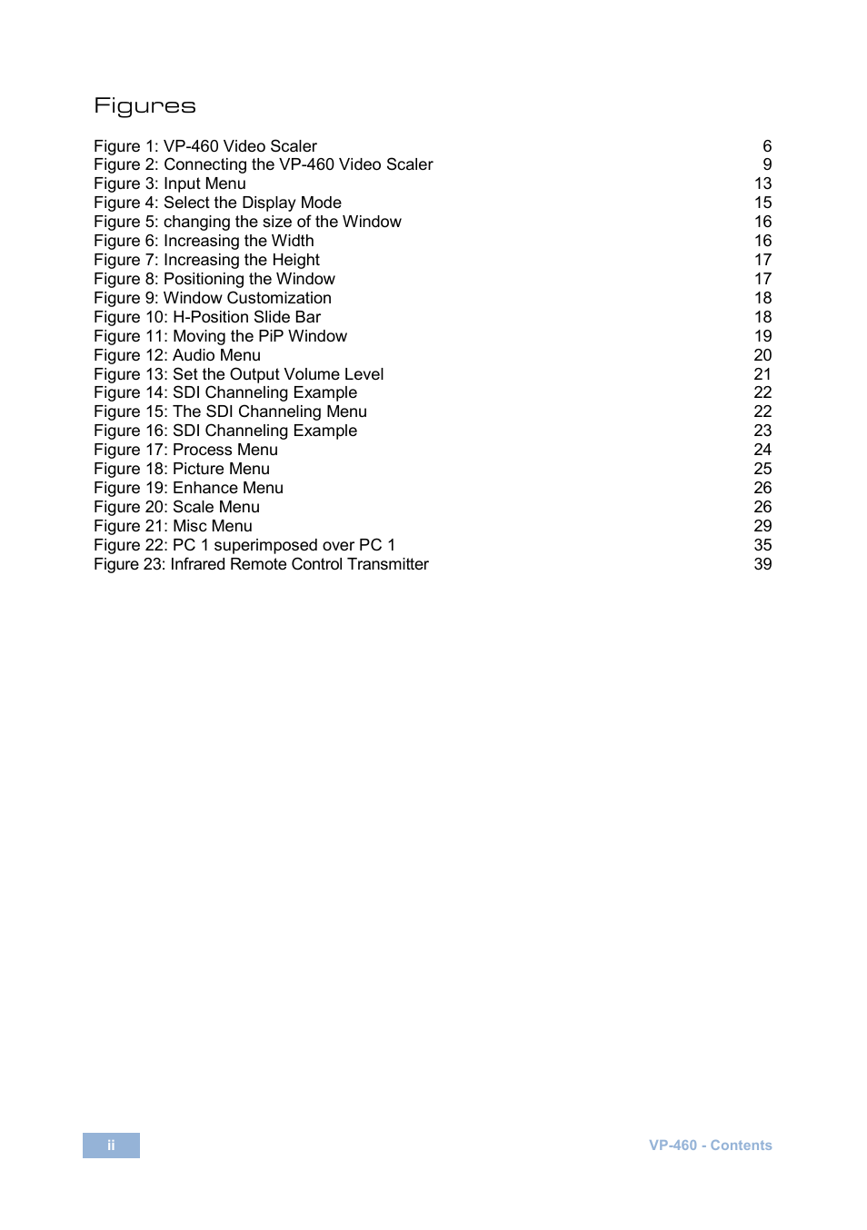 Figures | Kramer Electronics VP-460 User Manual | Page 5 / 61