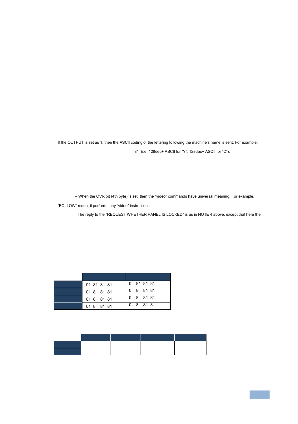 1 protocol 2000 hex codes, Protocol 2000 hex codes | Kramer Electronics VP-4x1CS User Manual | Page 32 / 39