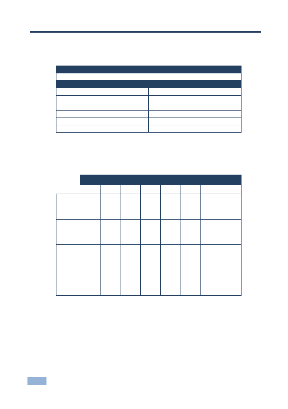 8 serial communication, 1 default communication parameters, 2 hex code table | Serial communication, Default communication parameters, Hex code table, 8serial communication | Kramer Electronics VP-4x8 User Manual | Page 27 / 32