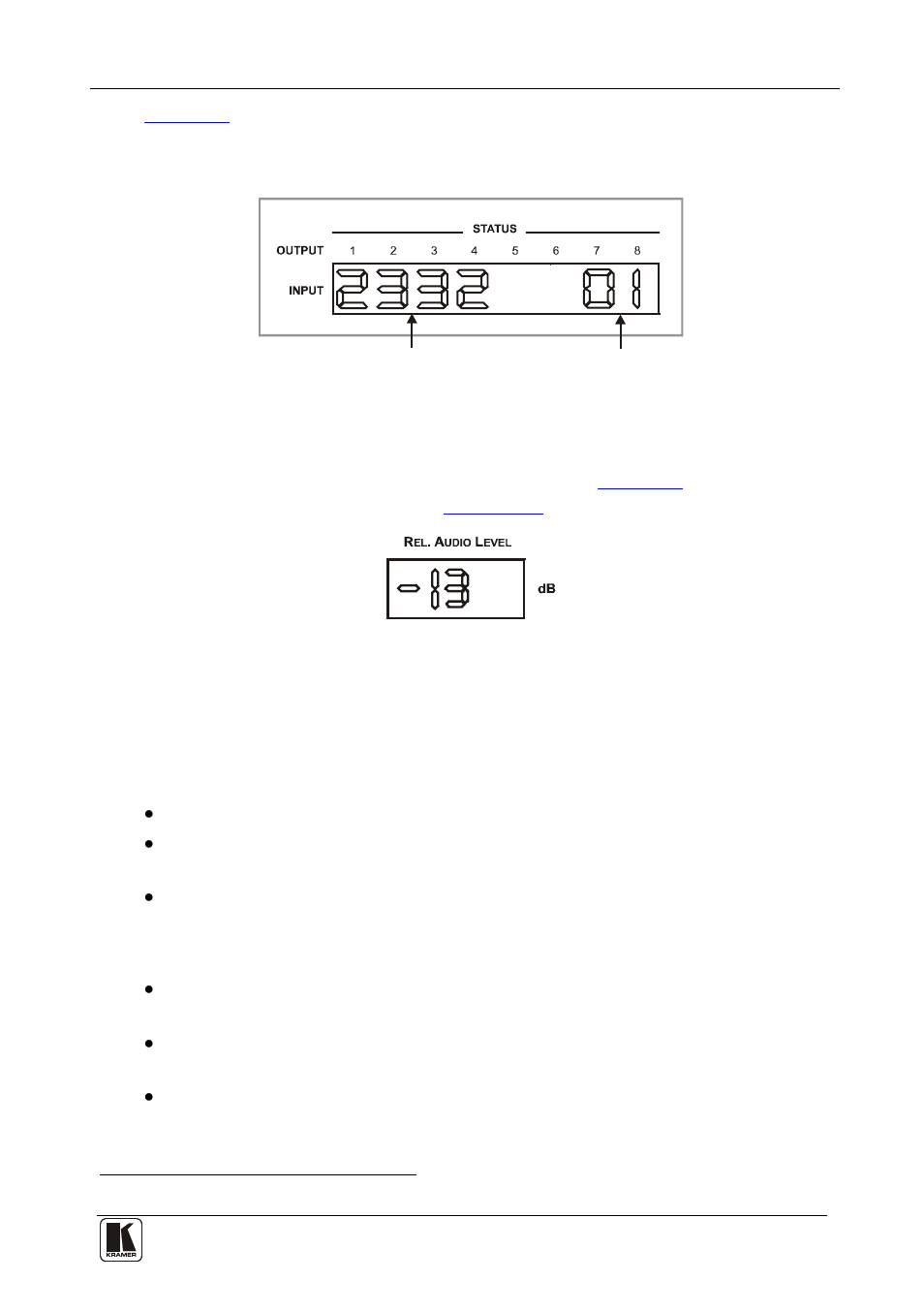 2 the rel audio level 7-segment display, 3 confirming settings, The rel audio level 7-segment display | Confirming settings, Figure 13: rel audio level 7-segment display | Kramer Electronics VP-4x8AK User Manual | Page 25 / 56
