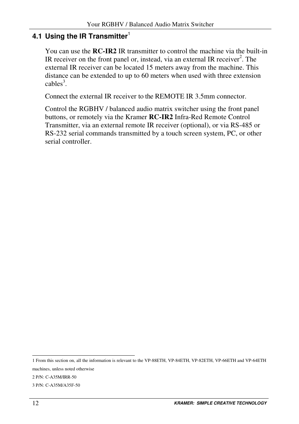 Kramer Electronics VP-84ETH User Manual | Page 15 / 40