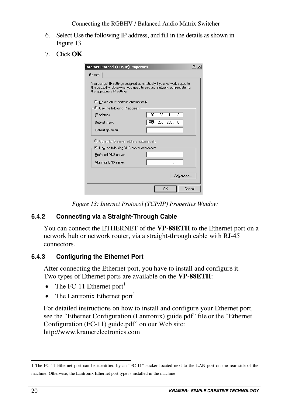 Kramer Electronics VP-84ETH User Manual | Page 23 / 40