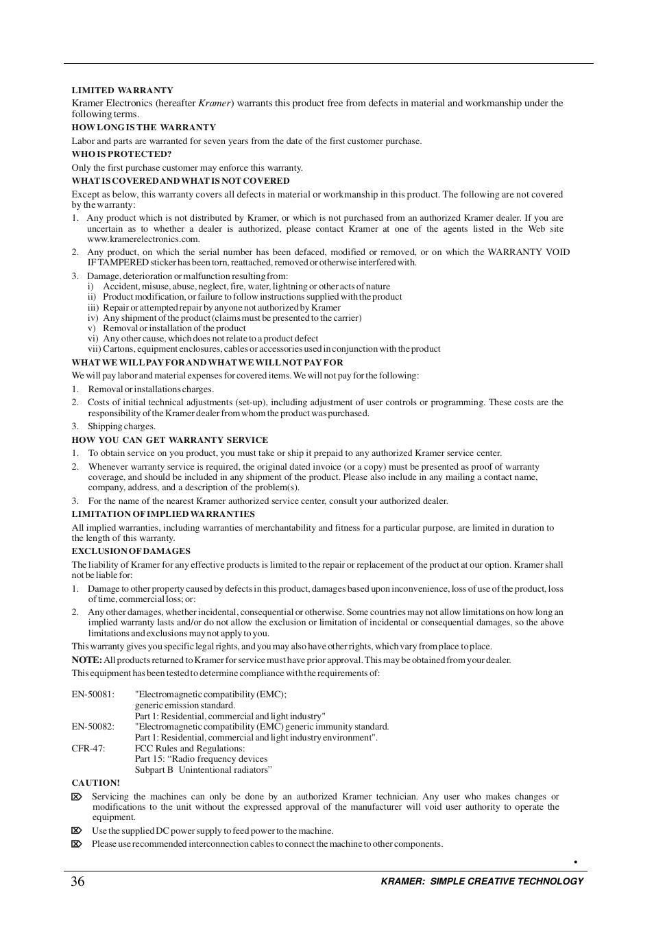 Kramer Electronics VP-84ETH User Manual | Page 39 / 40