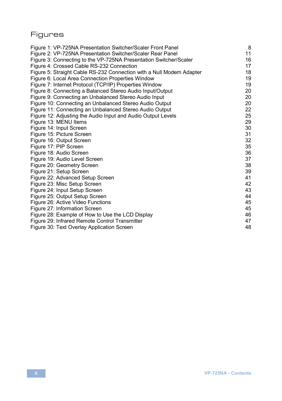 Figures | Kramer Electronics VP-725NA User Manual | Page 5 / 73
