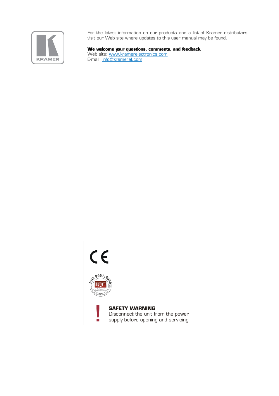 Kramer Electronics VP-725NA User Manual | Page 73 / 73