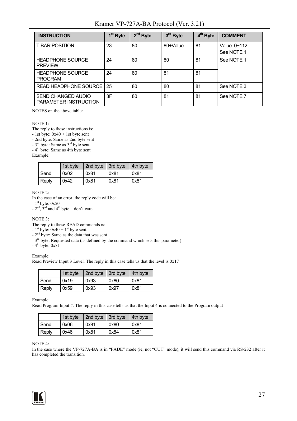 Kramer Electronics VP-727A-BA User Manual | Page 29 / 32