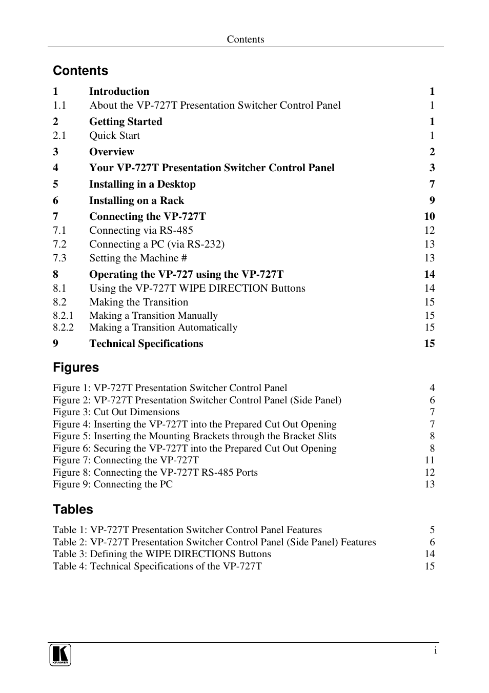 Kramer Electronics VP-727T User Manual | Page 2 / 19