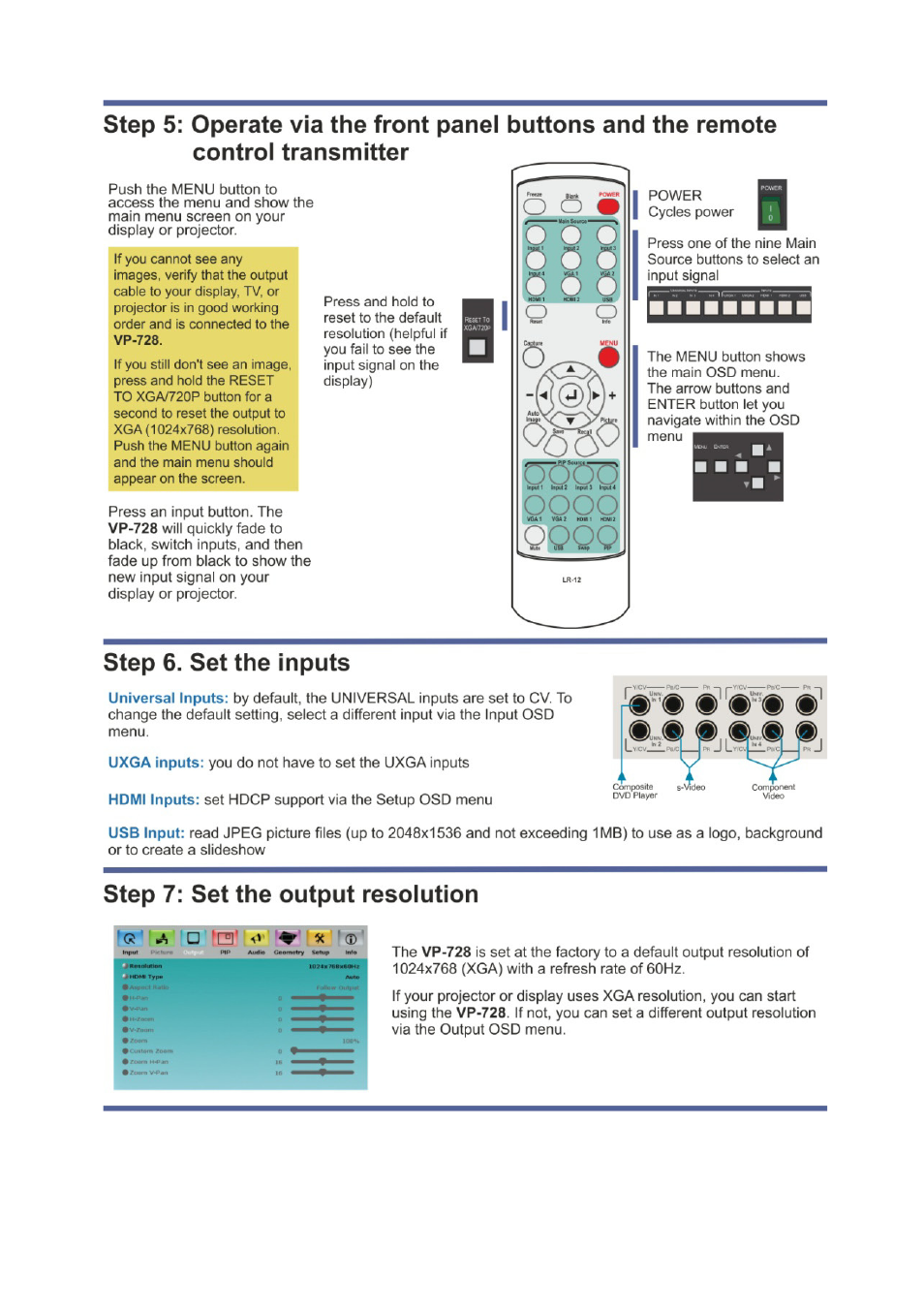 Kramer Electronics VP-728 User Manual | Page 3 / 69