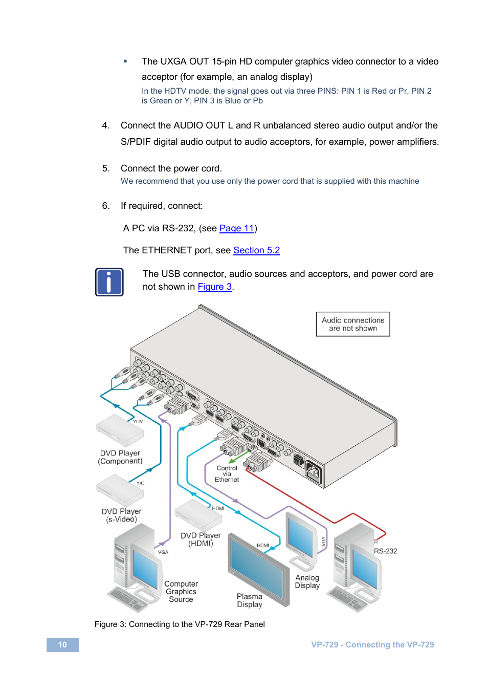 Figure 3: connecting to the vp-729 rear panel | Kramer Electronics VP-729 User Manual | Page 15 / 67