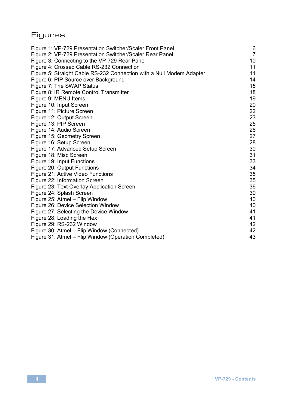 Figures | Kramer Electronics VP-729 User Manual | Page 5 / 67