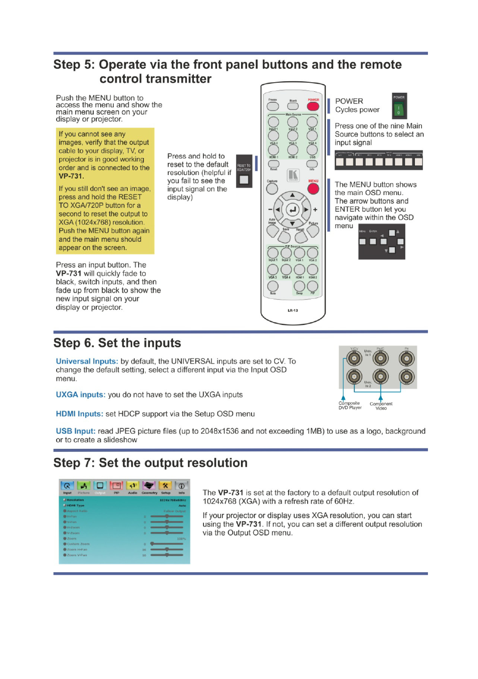 Kramer Electronics VP-731 User Manual | Page 3 / 69