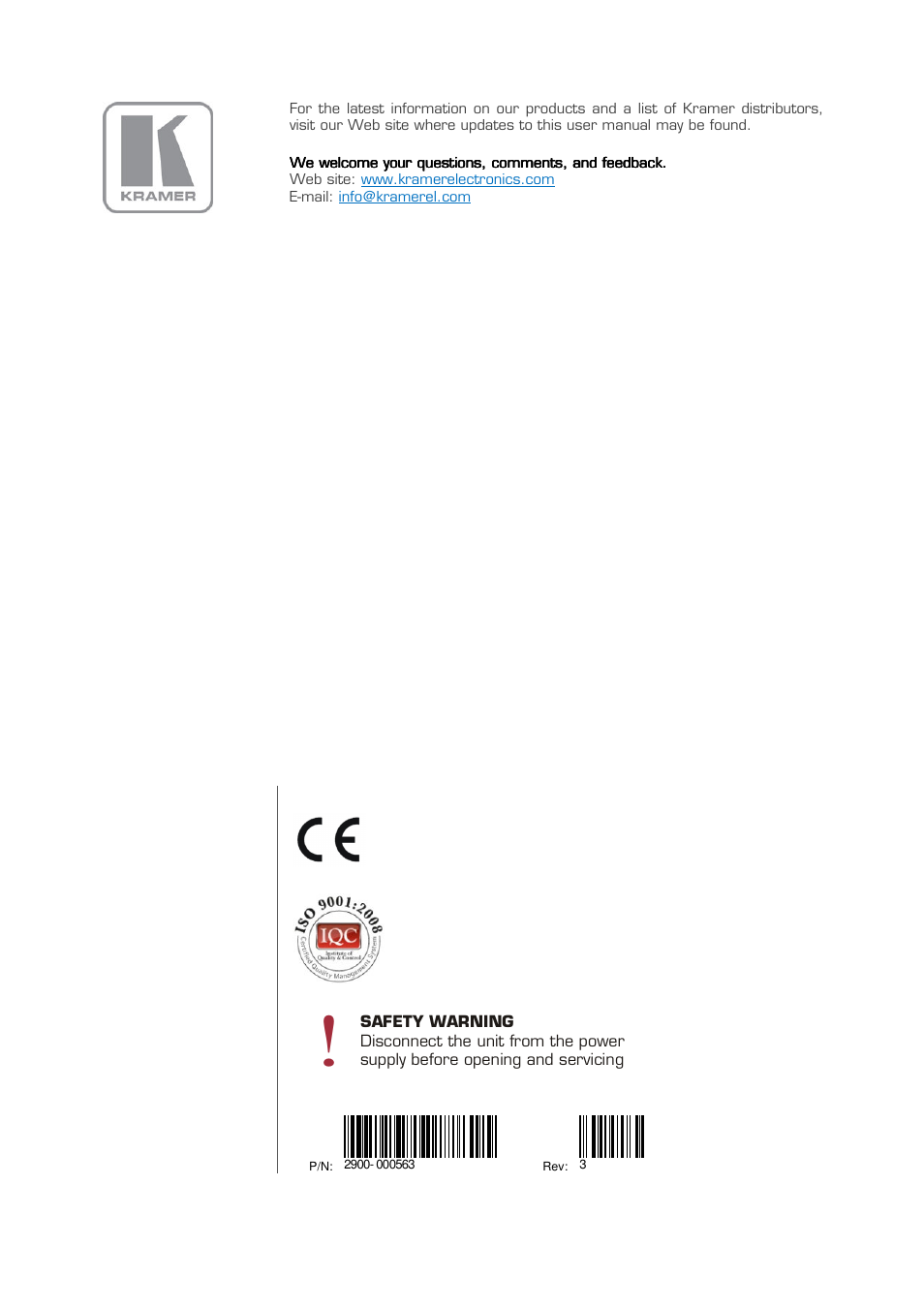 Kramer Electronics VP-747 User Manual | Page 65 / 65