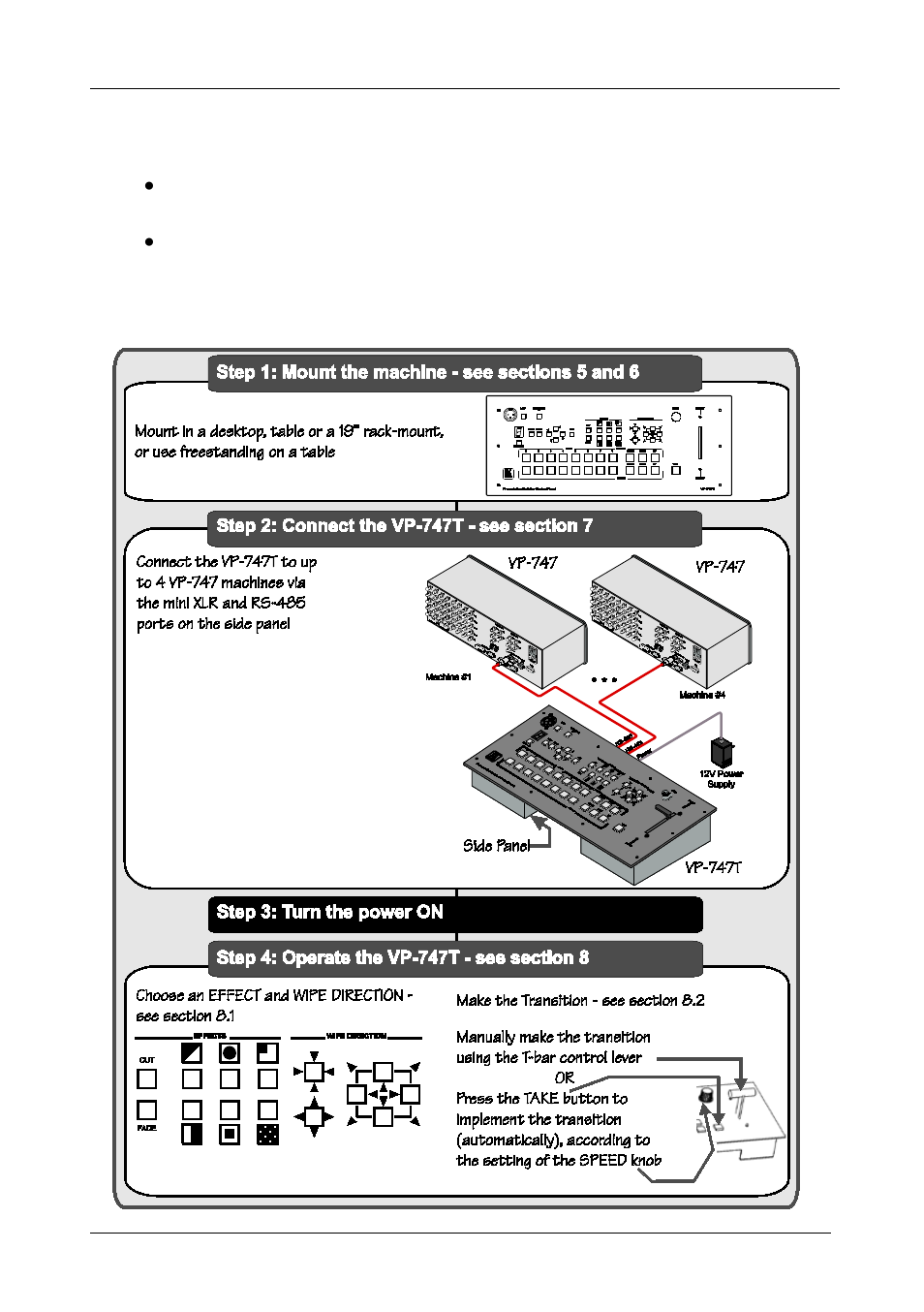 2 getting started, 1 quick start, Getting started | Quick start | Kramer Electronics VP-747T User Manual | Page 4 / 19