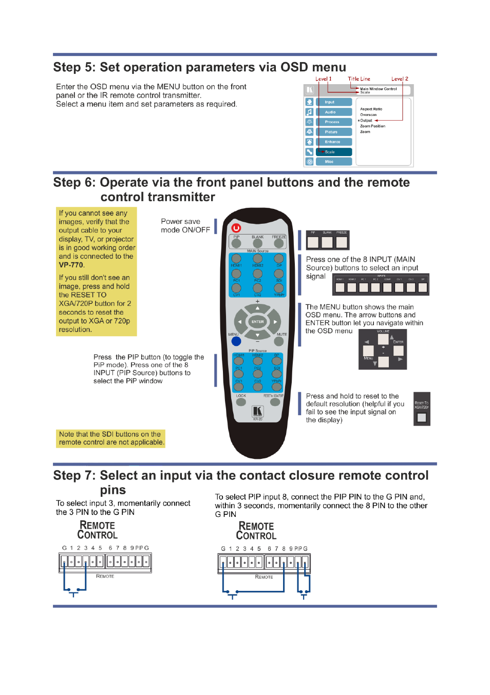 Kramer Electronics VP-770 User Manual | Page 3 / 82