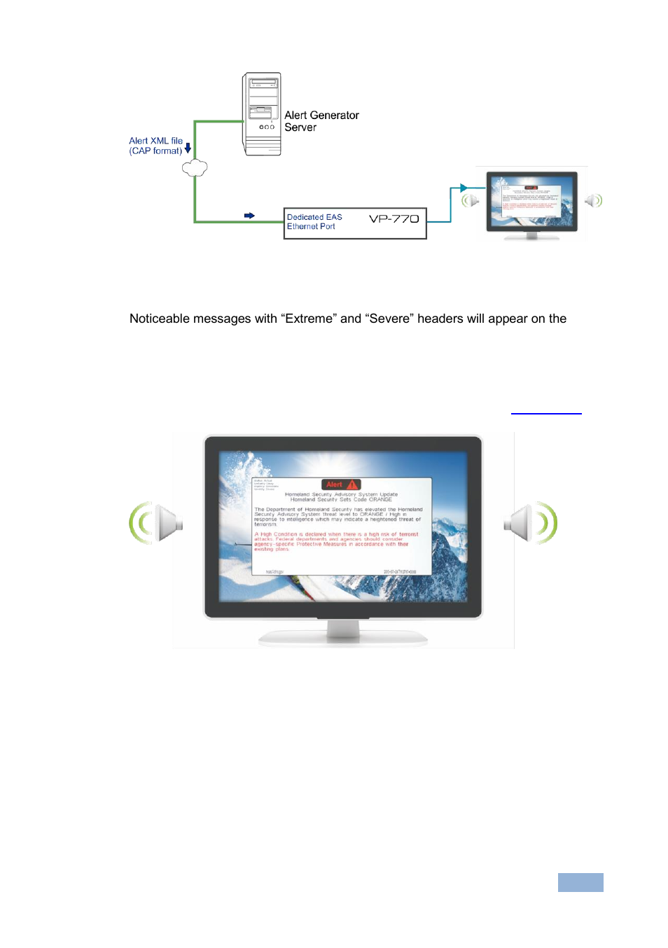 Figure 24: xml file transfer, Figure 25: emergency alert system display | Kramer Electronics VP-770 User Manual | Page 44 / 82