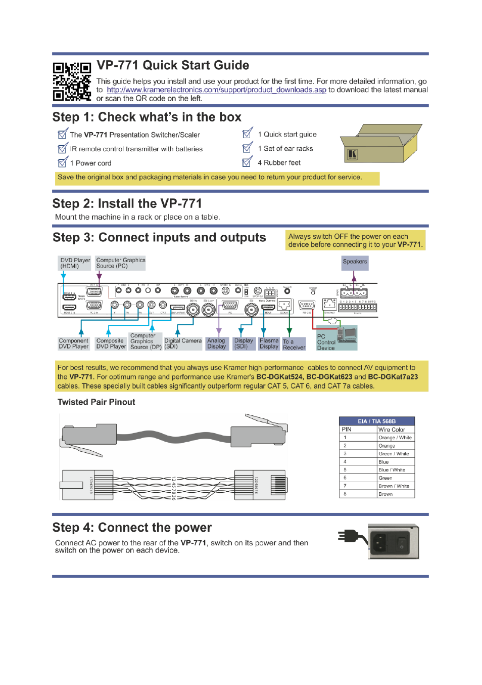 Kramer Electronics VP-771 User Manual | Page 2 / 85