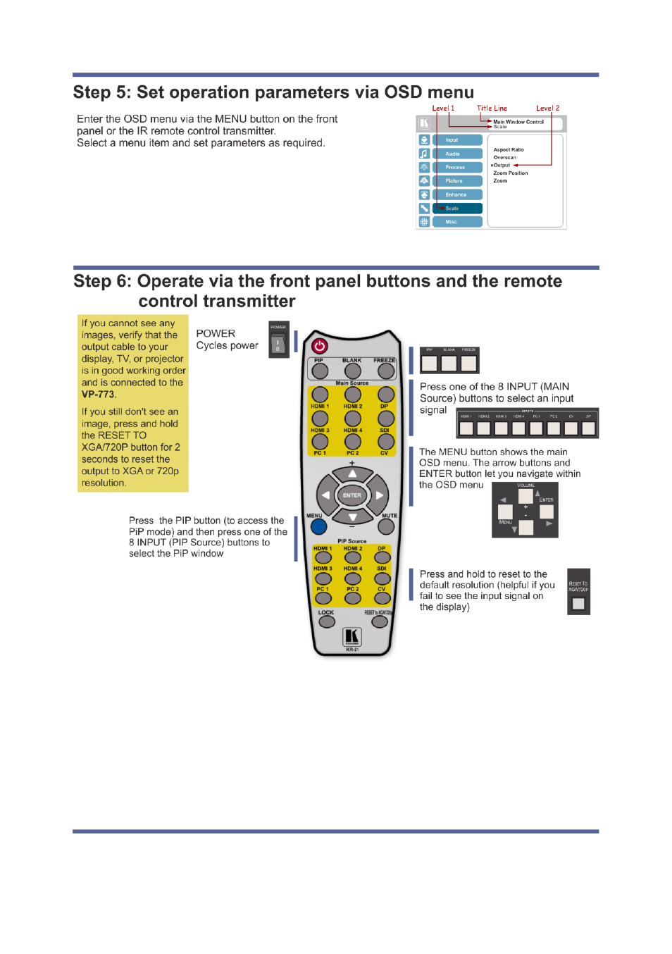 Kramer Electronics VP-773 User Manual | Page 3 / 80