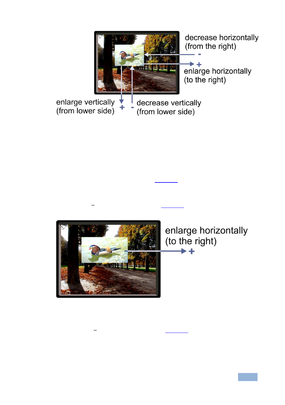 Figure 12: changing the size of the window, Figure 13: increasing the width, Figure 12 | Kramer Electronics VP-773AMP User Manual | Page 28 / 80